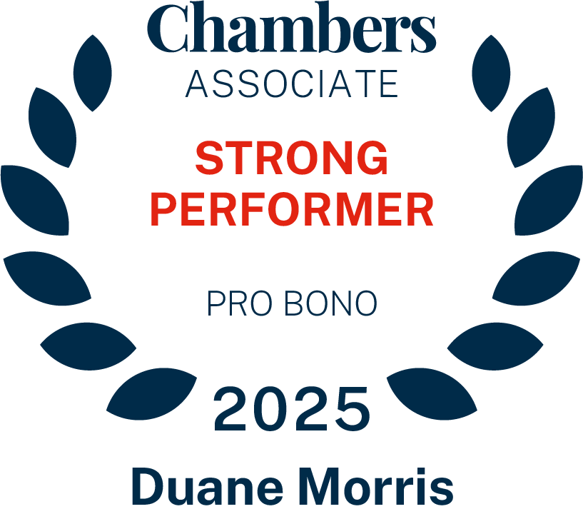 Chambers Associate Strong Performer Pro Bono